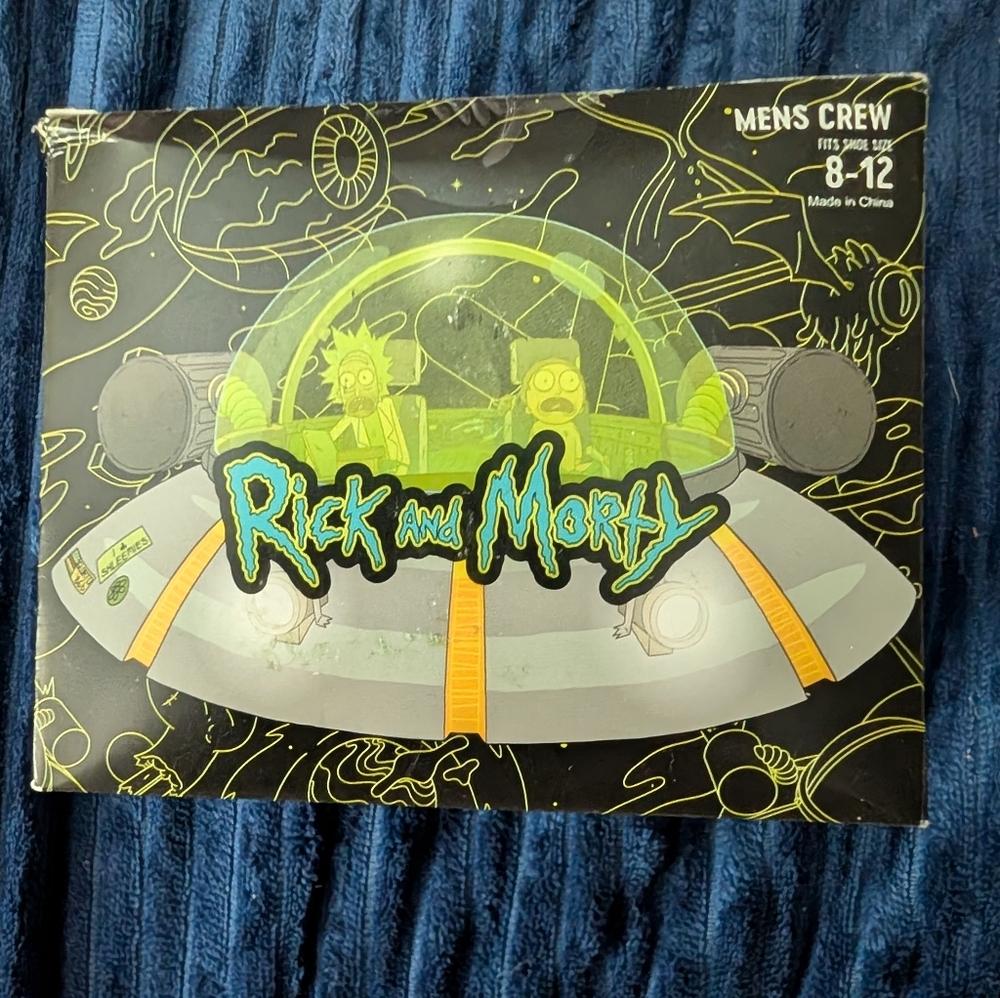 New 3 Pack Rick and Morty Men's Crew Socks